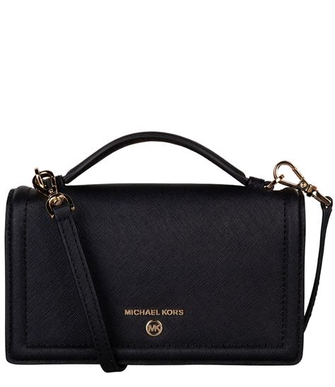 michael kors jet set charm phone black crossbody|mk crossbody bag jet set.